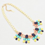 South Of France Neon Stone Mix Bloom Necklace 